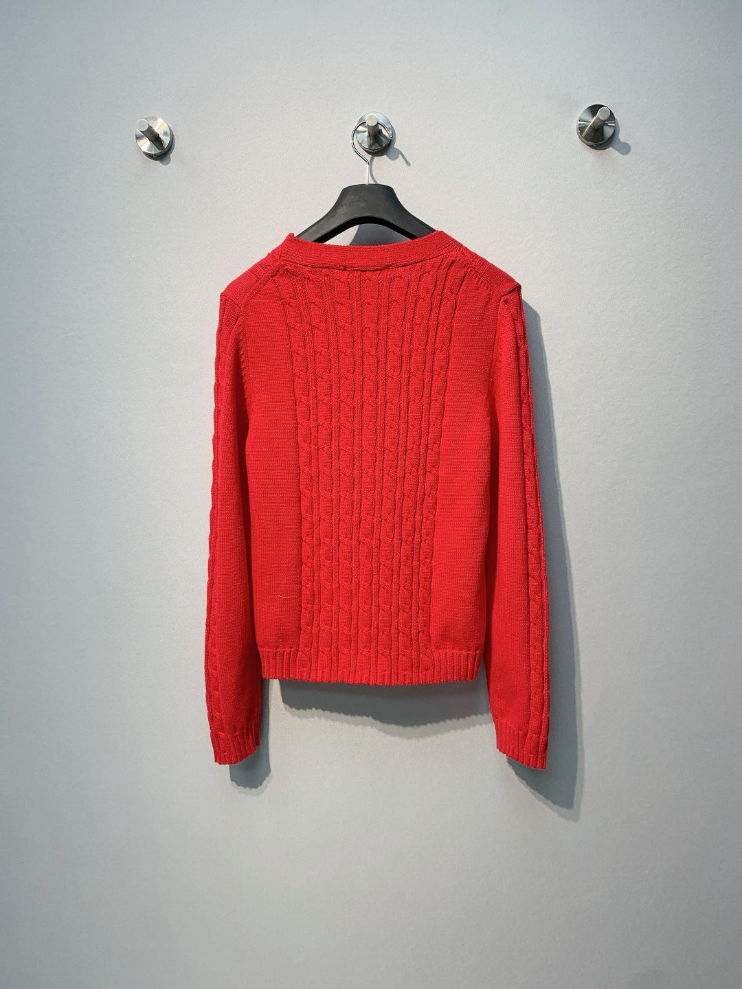 MaxMara Knit V-neck Red Wool cardigan 342107