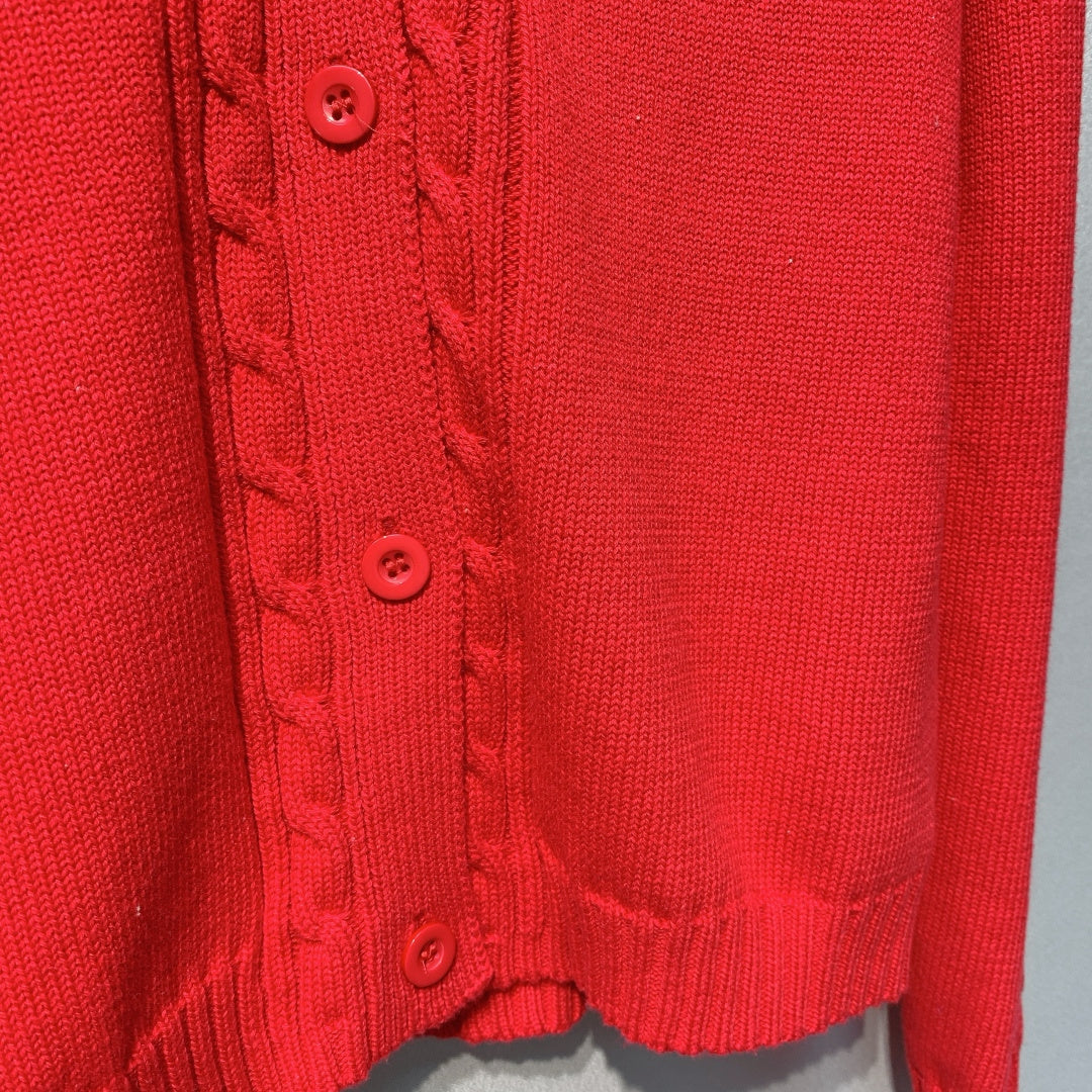 MaxMara Knit V-neck Red Wool cardigan 342107