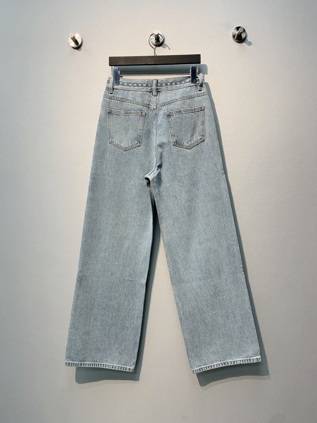 CC SS26 Wide-Leg Jeans with Logo Trim Light Blue Cotton 350939