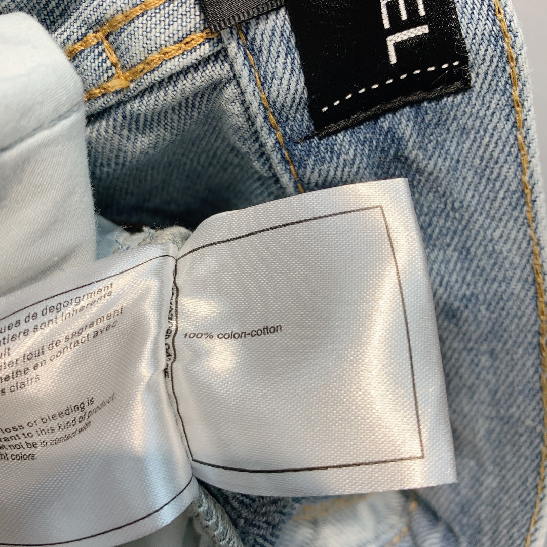 CC SS26 Wide-Leg Jeans with Logo Trim Light Blue Cotton 350939