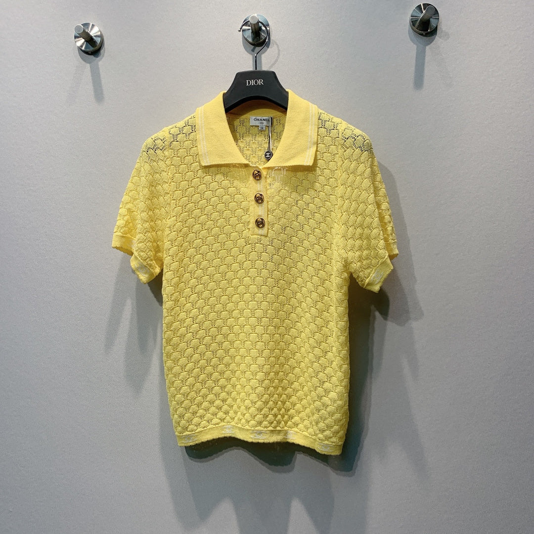 Chanel 26s Short Sleeve Polo Top Style 1275