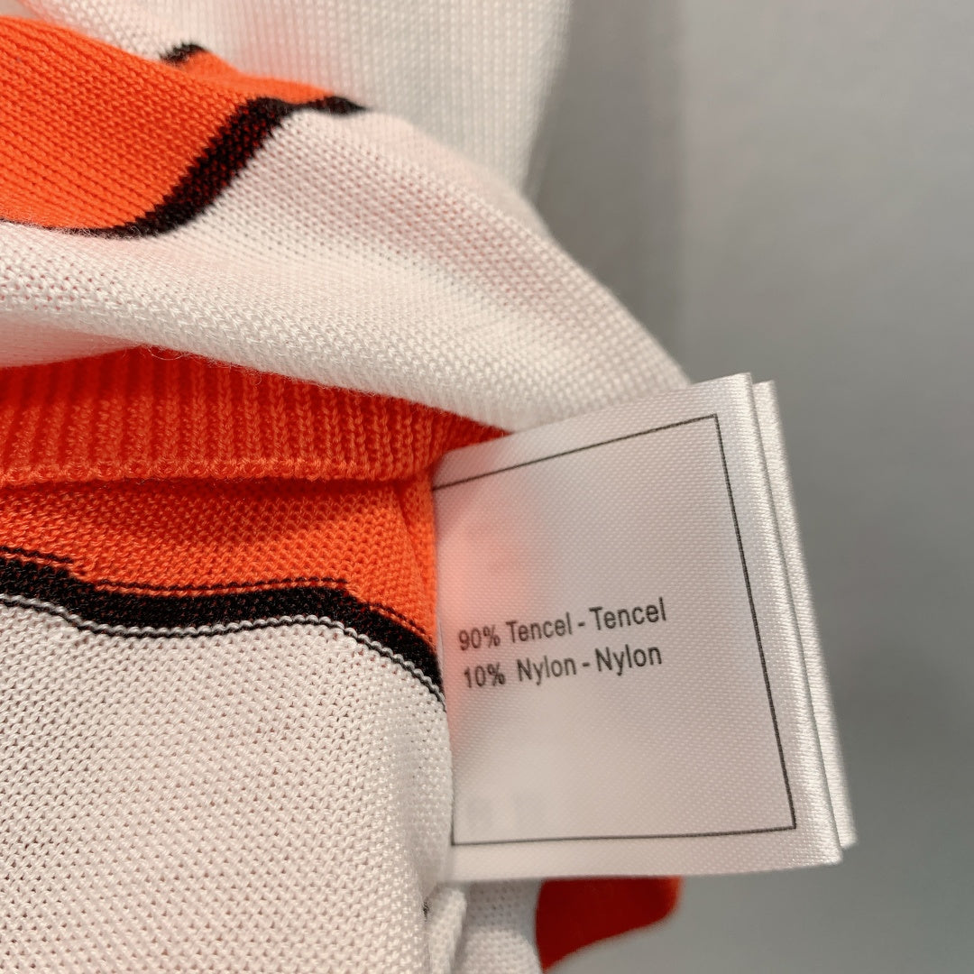 CC Clownfish Knit Vest Orange White Tencel Nylon 395948