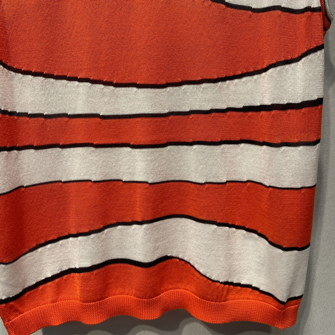 CC Clownfish Knit Vest Orange White Tencel Nylon 395948