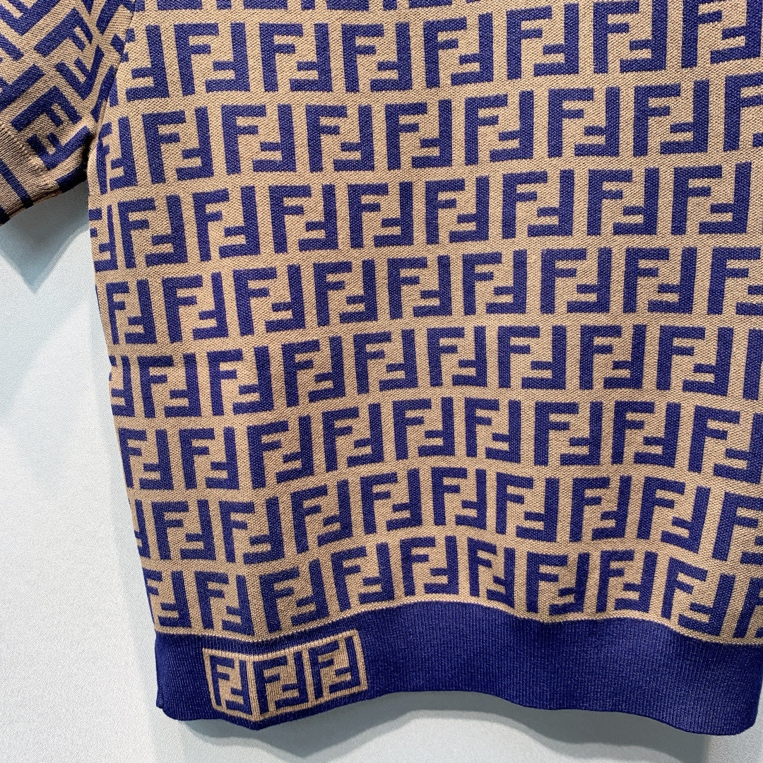 Fendi 26s Monogram Knit Short-Sleeve T-Shirt 406283