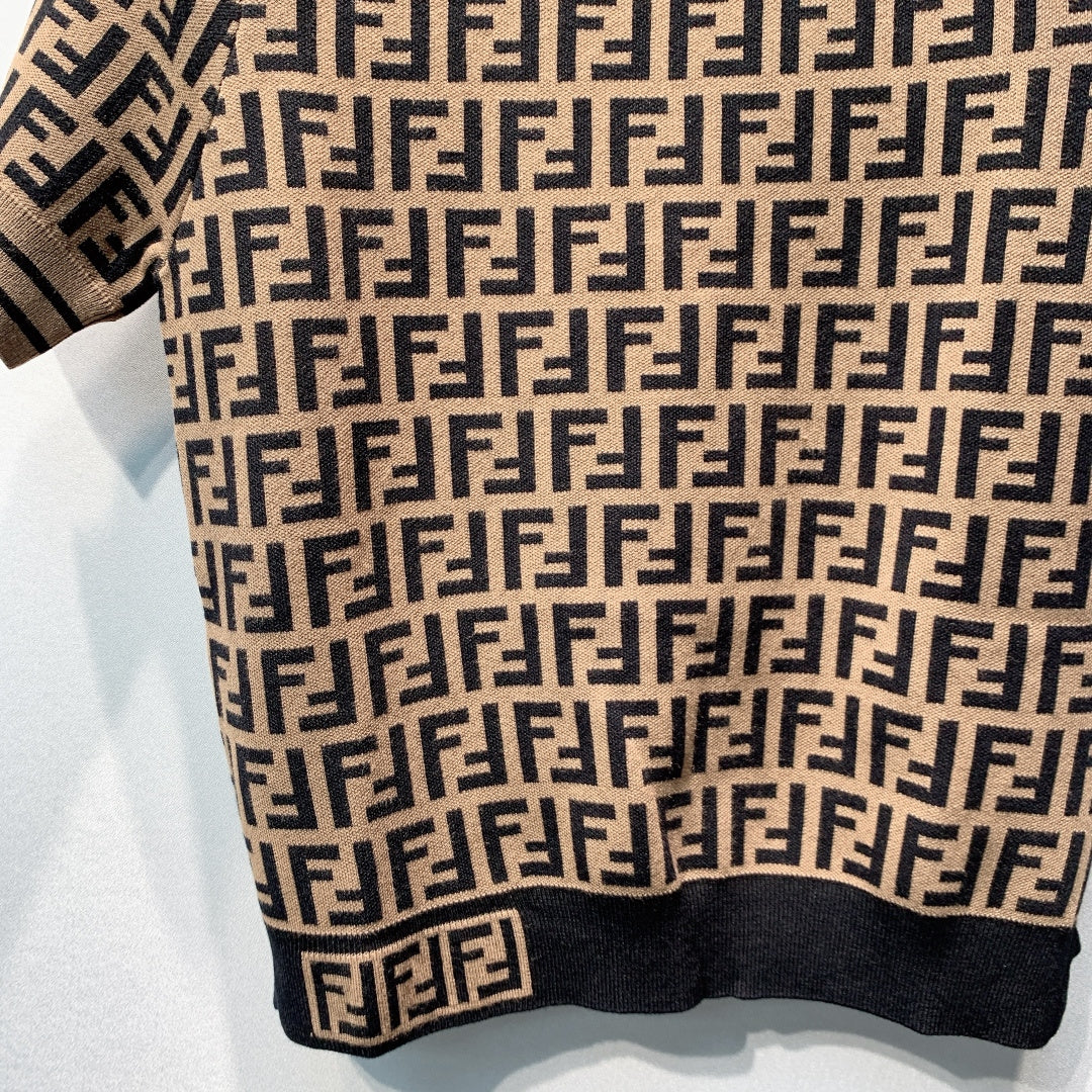 Fendi 26s Monogram Knit Short-Sleeve T-Shirt 406284
