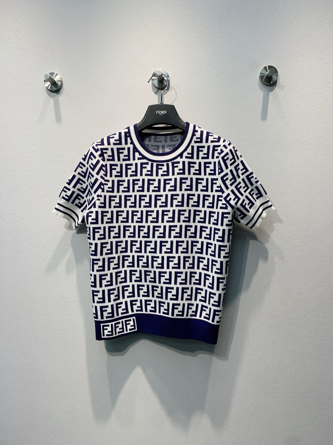 Fendi 26s Monogram Knit Short-Sleeve T-Shirt 406285