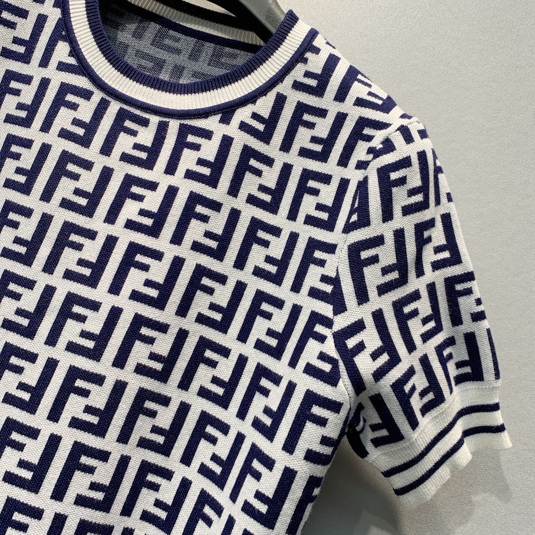 Fendi 26s Monogram Knit Short-Sleeve T-Shirt 406285