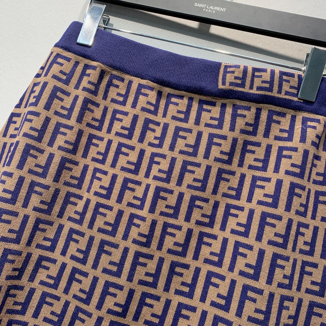 Fendi 26s Monogram Knit Midi Skirt 406288
