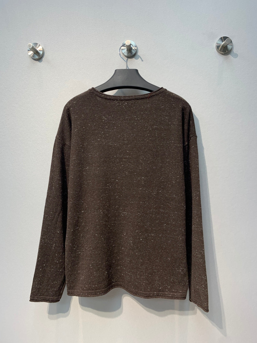 Prada Triangle Logo Knit Sweater Brown Wool 421189