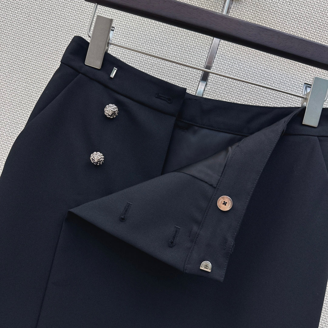 CC 26s Midi Skirt Black Wool Cotton Polyester 409107