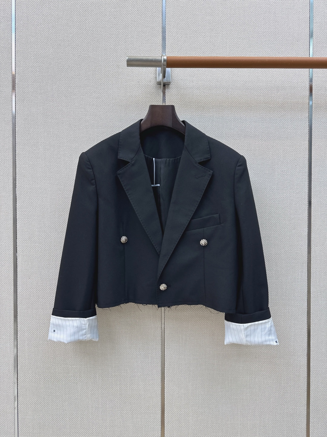 CC 26s Jacket Gabardine Black Wool Cotton Polyester 409110