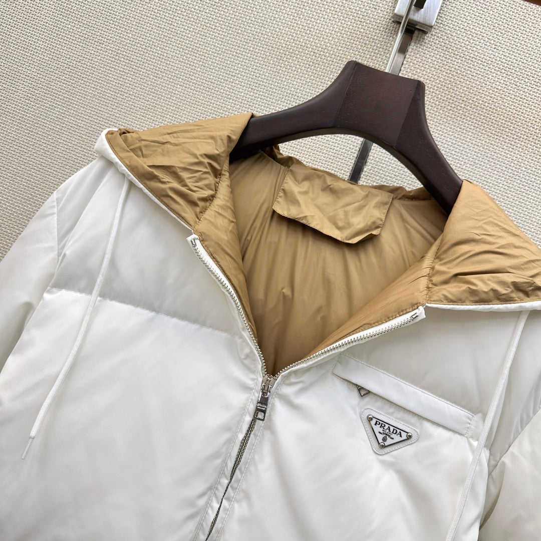 Prada 26s Down Jacket White Re-Nylon 419235
