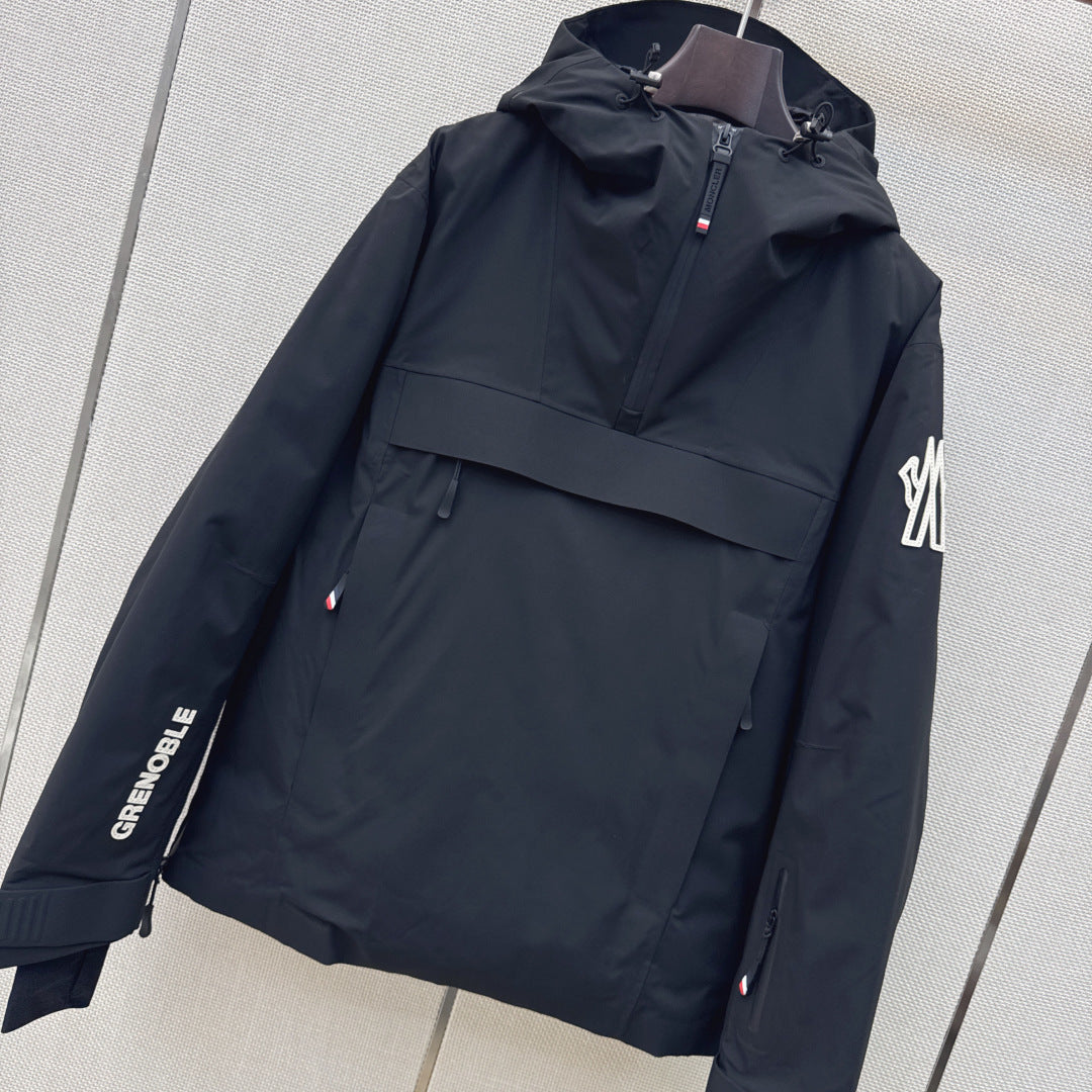 Moncler 26s Grenoble Ski Anorak Jacket Black Polyester 429118