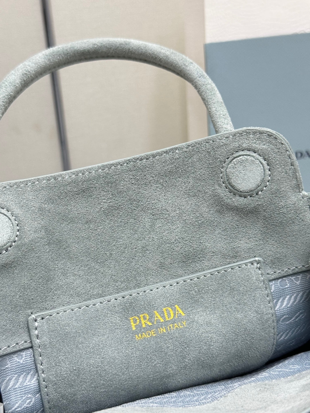Prada 26s Mini Carry Grey Suede 144426
