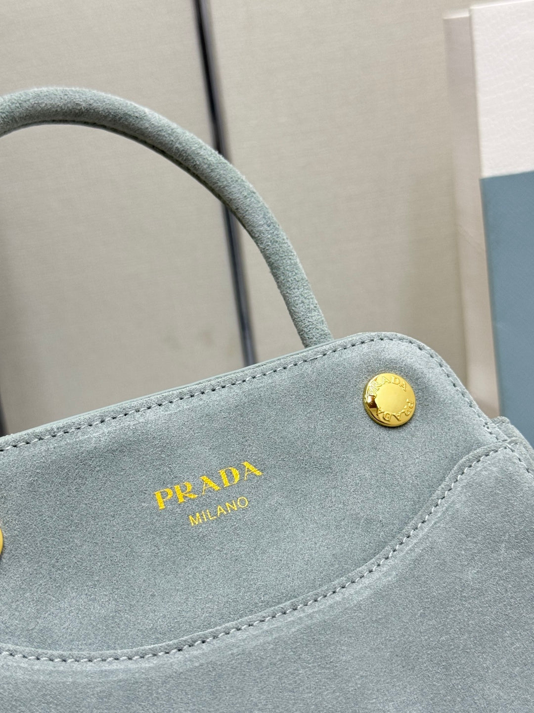Prada 26s Mini Carry Grey Suede 144426