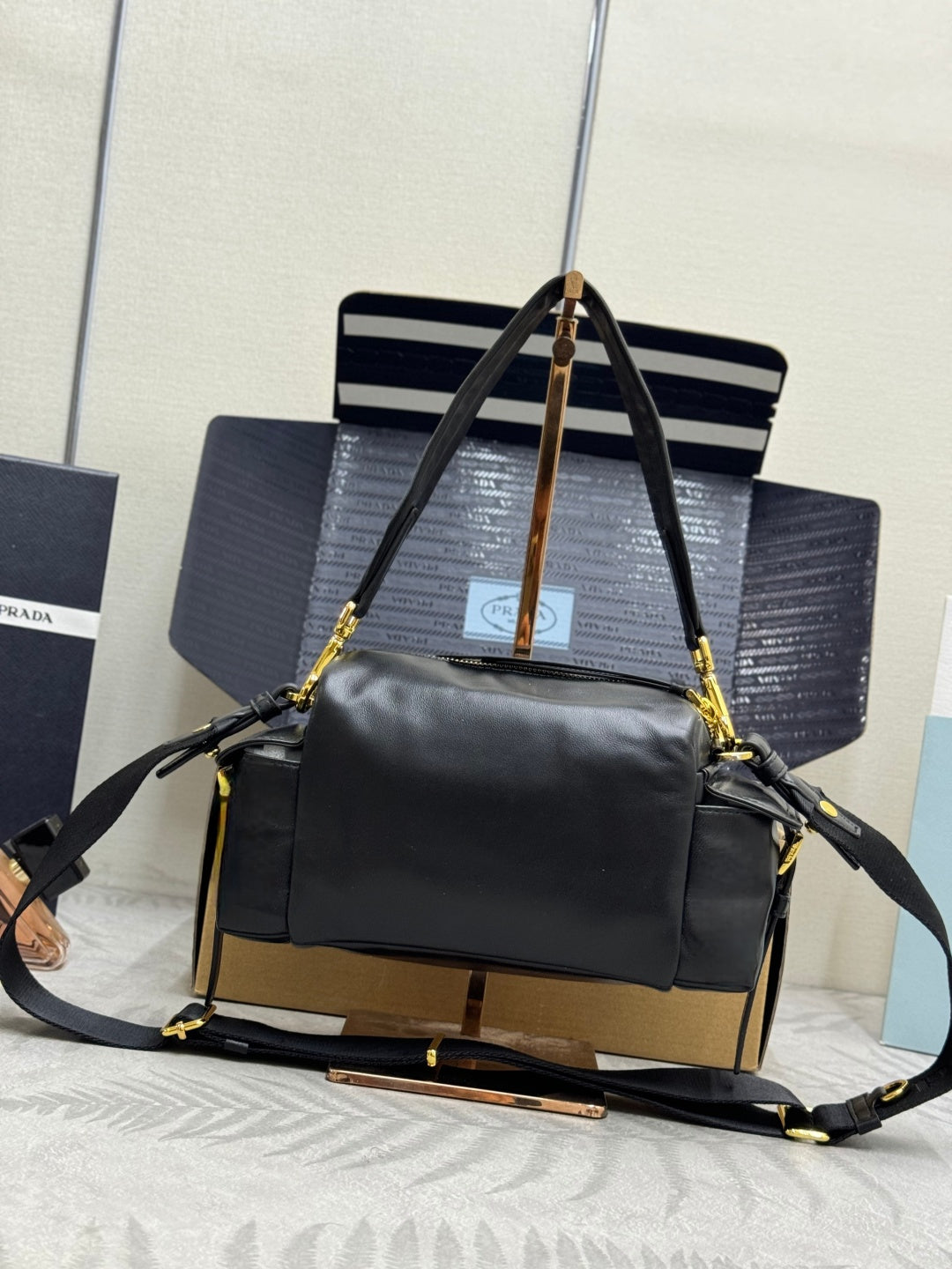 Prada 26s Small Explore Black Leather 144438