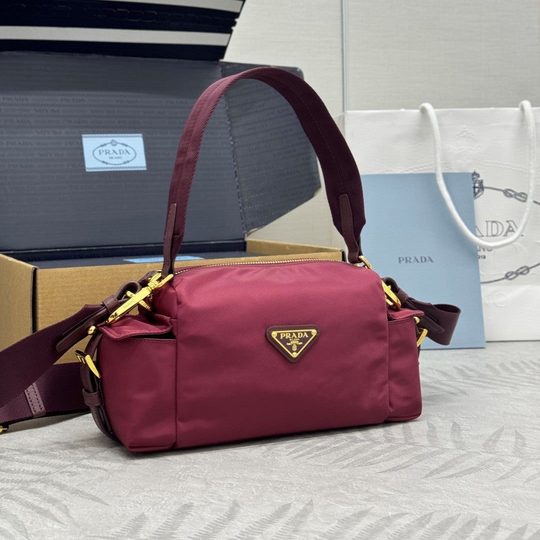Prada 26s Small Explore Burgundy Re-Nylon 144444