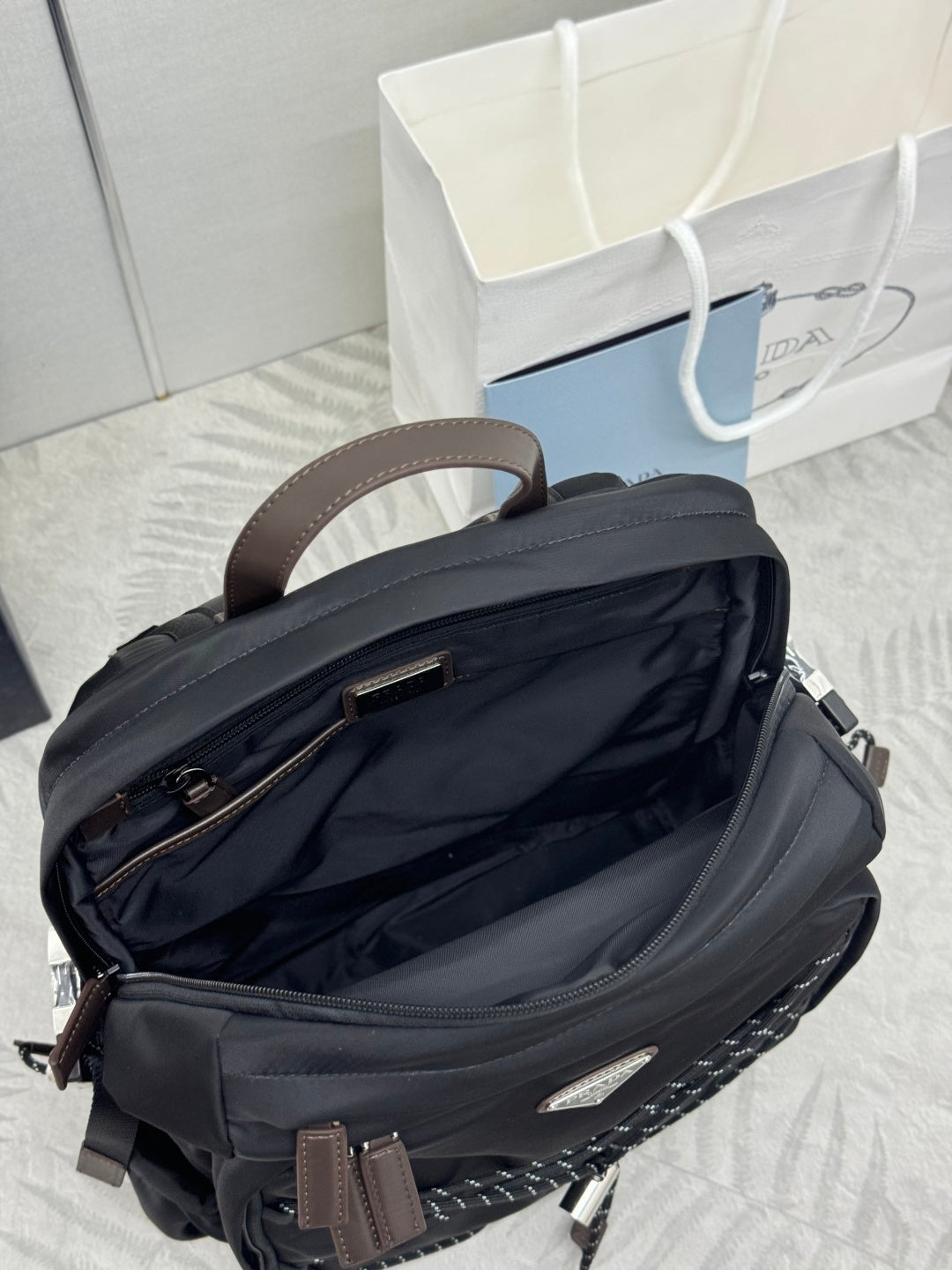Prada Speedrock Backpack Black Re-Nylon 144446