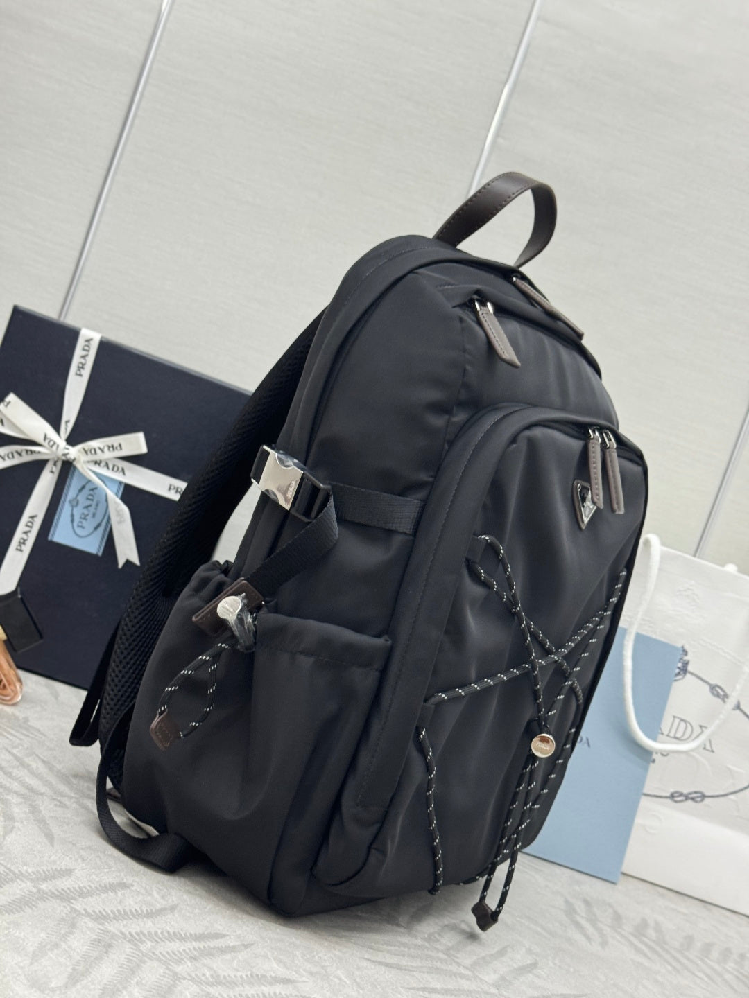 Prada Speedrock Backpack Black Re-Nylon 144446