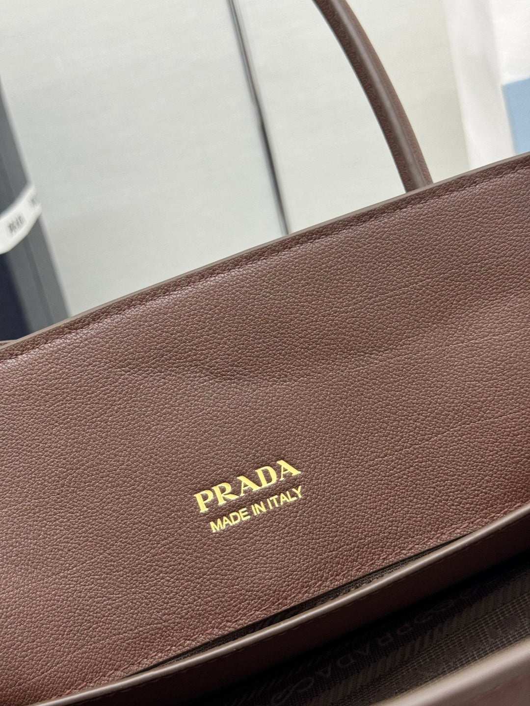 Prada Medium Signet Tote Brown Leather 144518