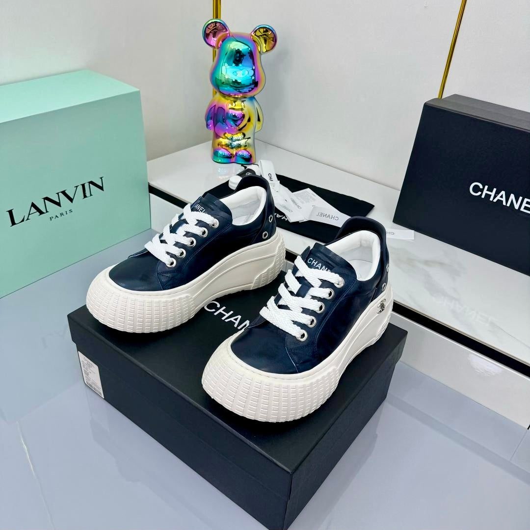 CC 25C Panda Sneakers Black White Sheepskin Mesh 413850
