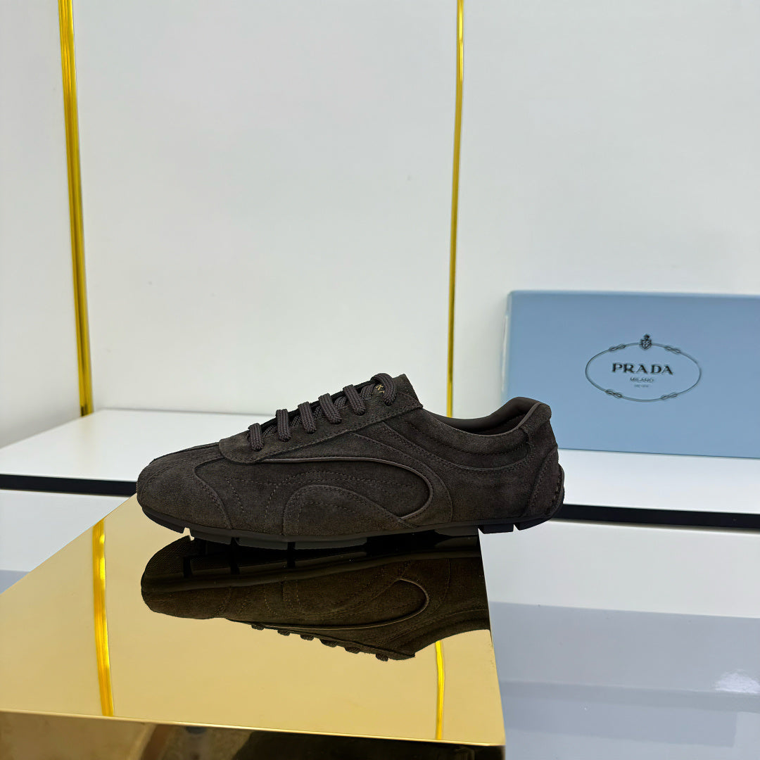 Prada 26s Montecarlo Re-Edition Sneakers Taupe Suede 986632
