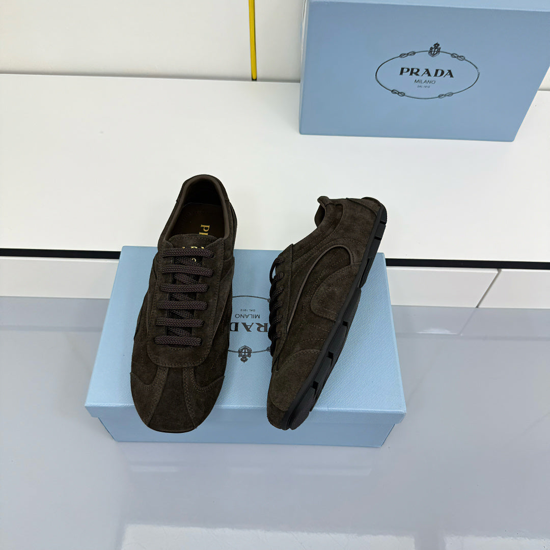 Prada 26s Montecarlo Re-Edition Sneakers Taupe Suede 986632