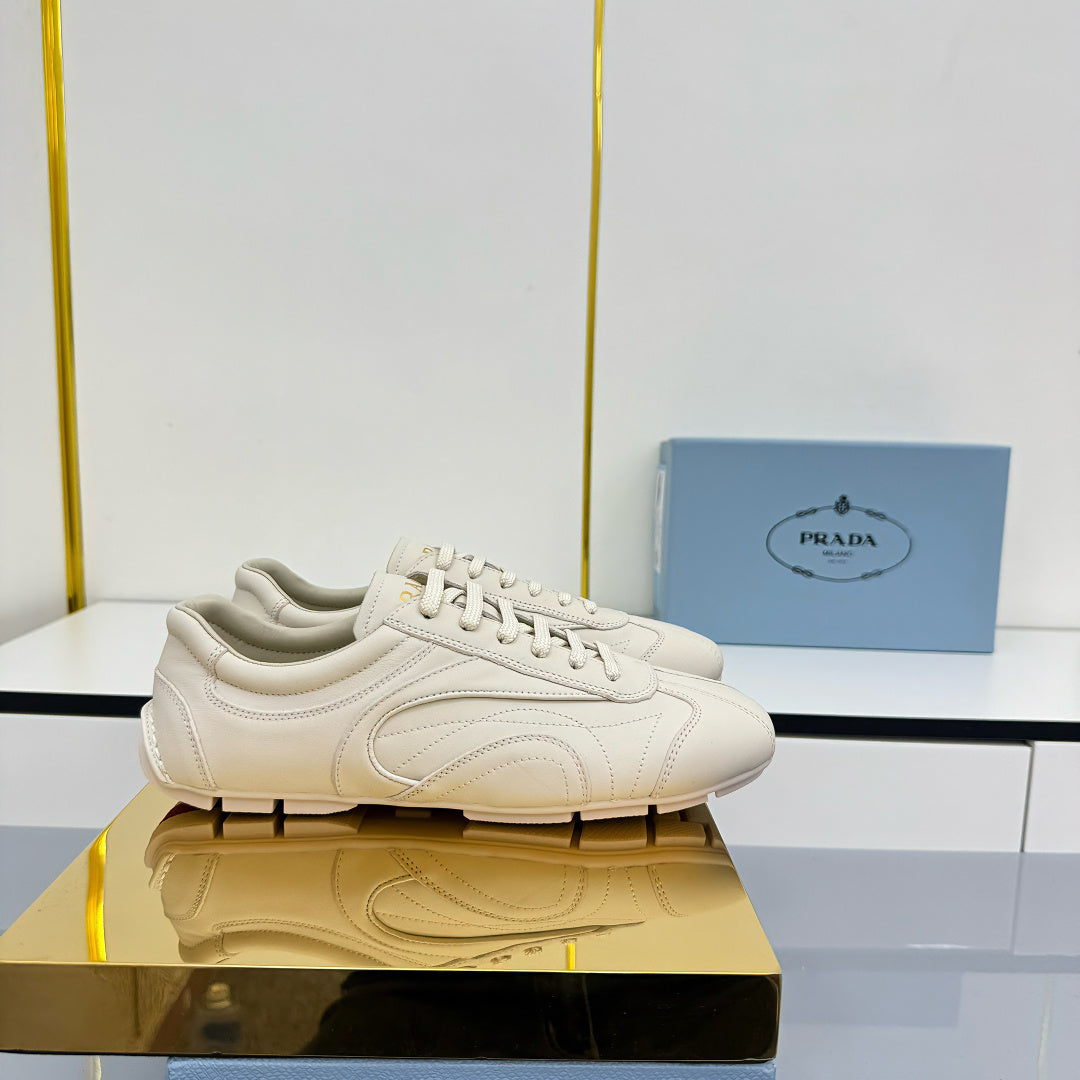 Prada 26s Montecarlo Re-Edition Sneakers Ivory Leather 986634
