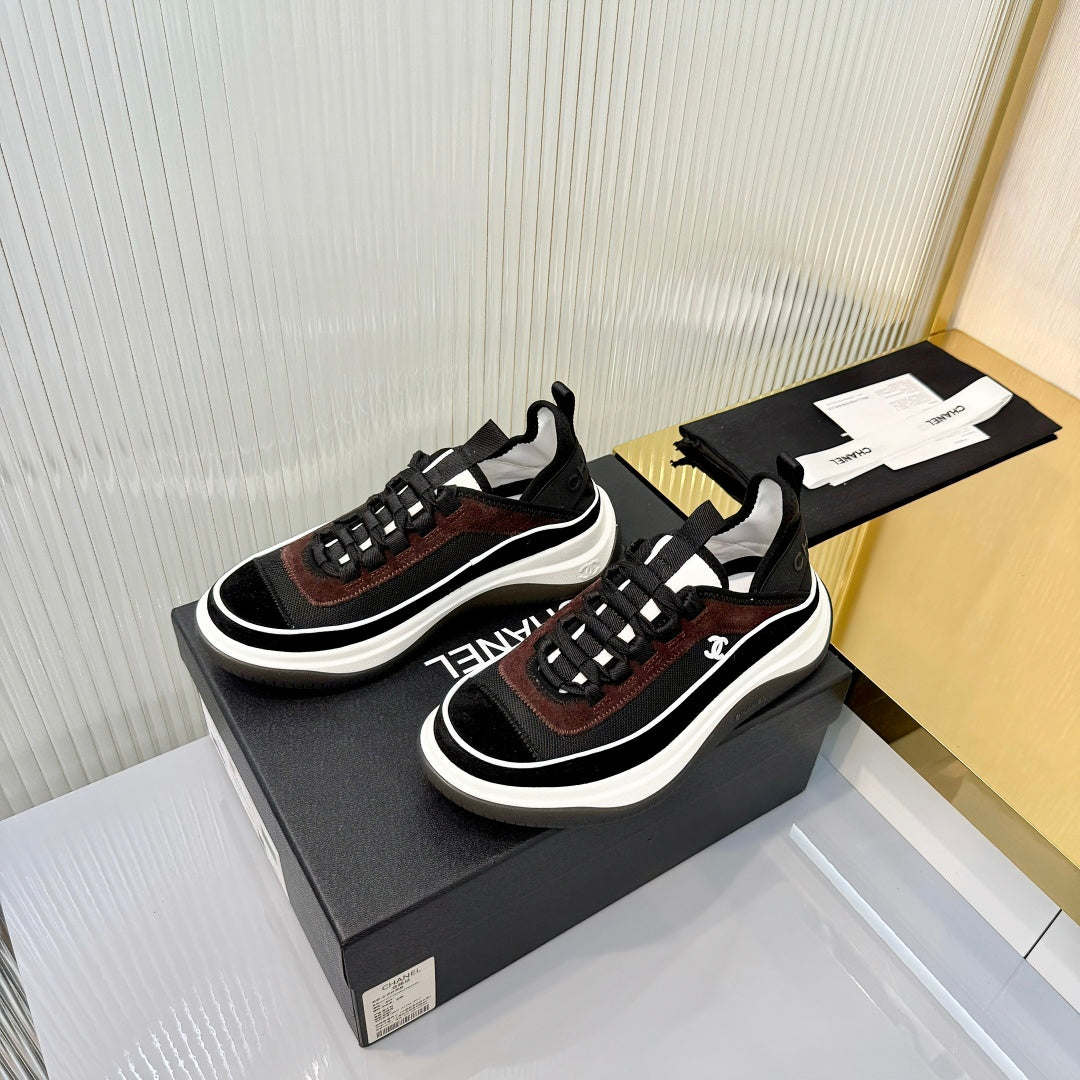 CC 26s Casual Sneakers Black Brown Suede Mesh 928045