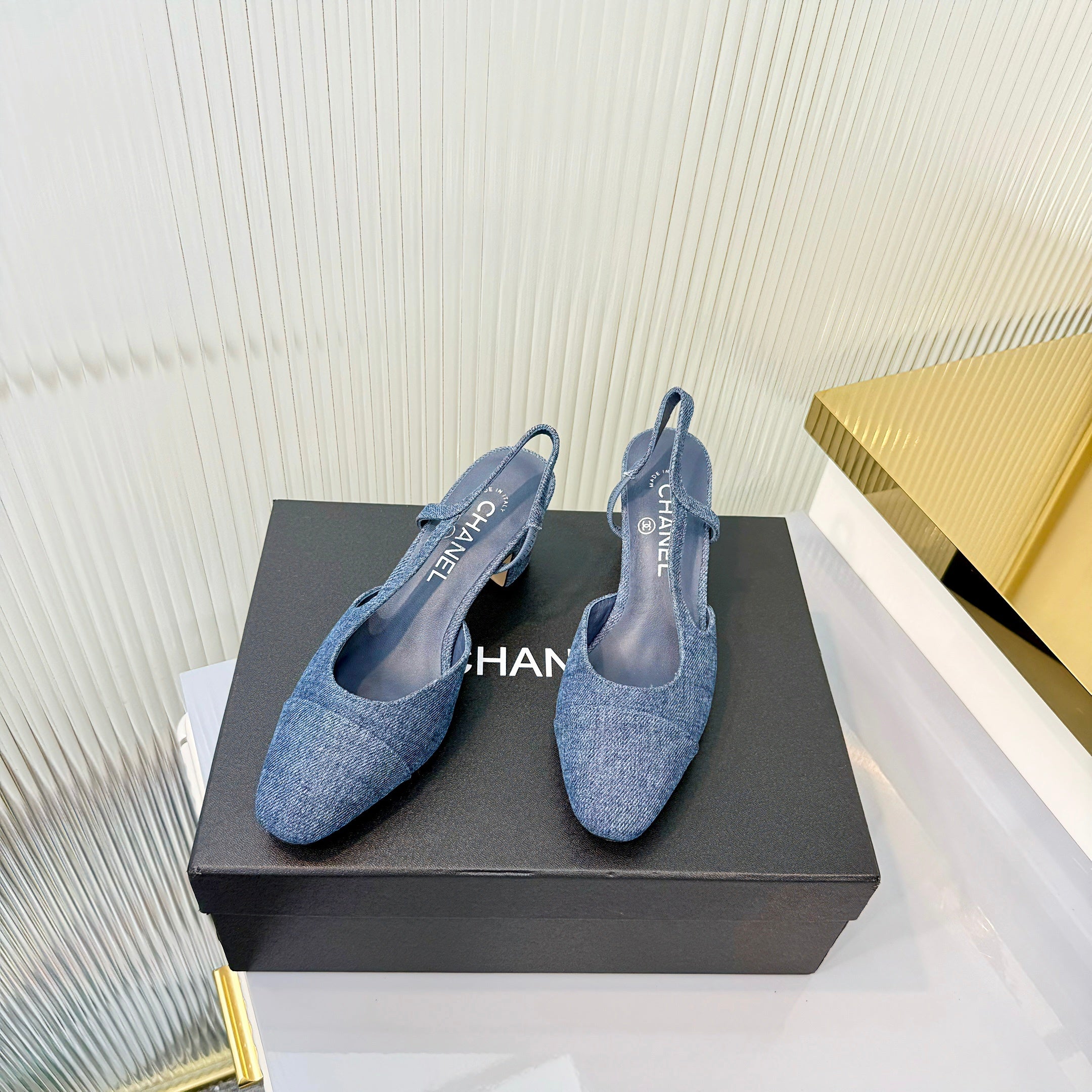 CC 26 Slingback High Heel 6.5cm Blue Denim 714021