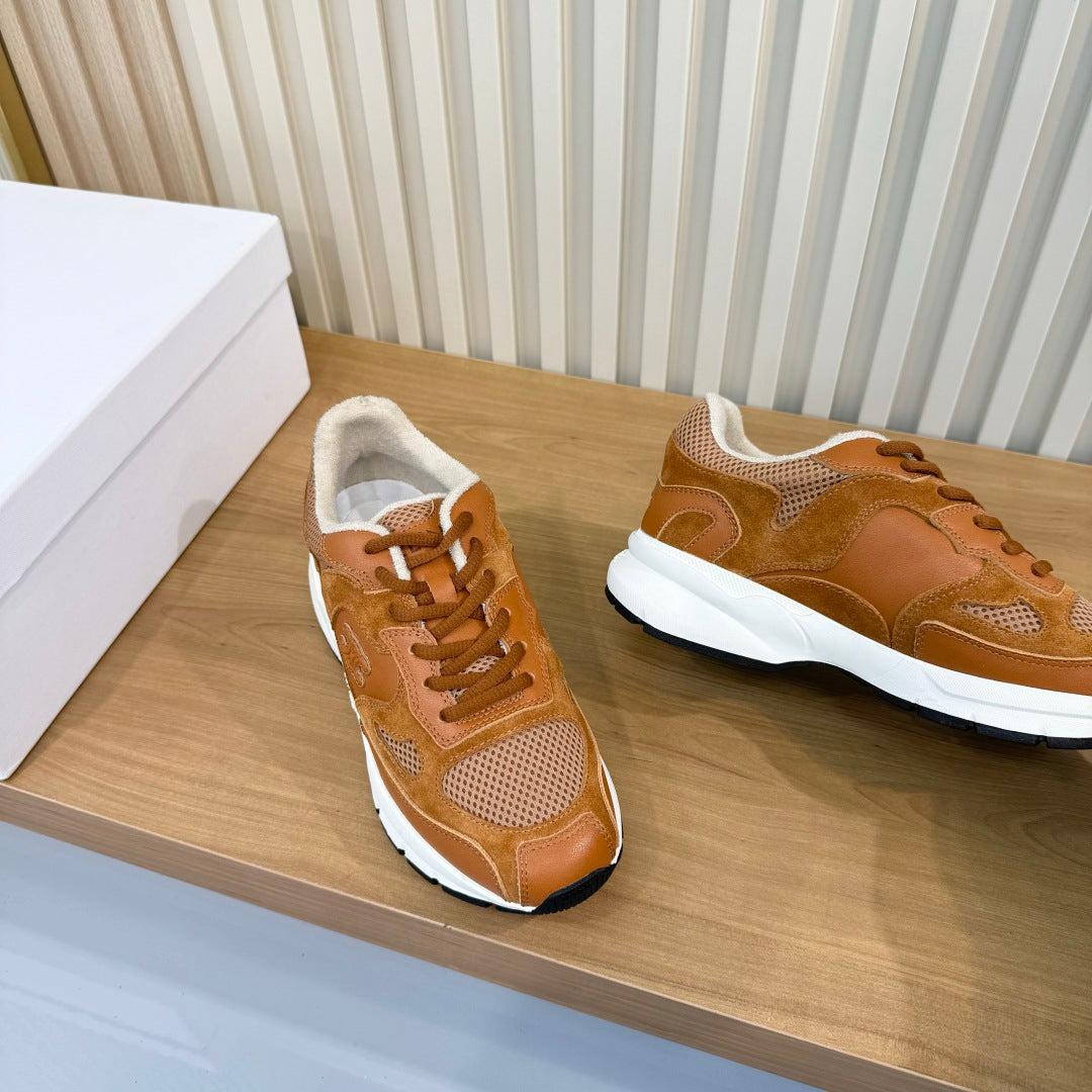 Celine 26s Runner Sneaker Brown Mesh Suede 987345