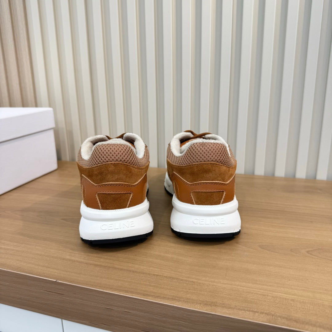 Celine 26s Runner Sneaker Brown Mesh Suede 987345