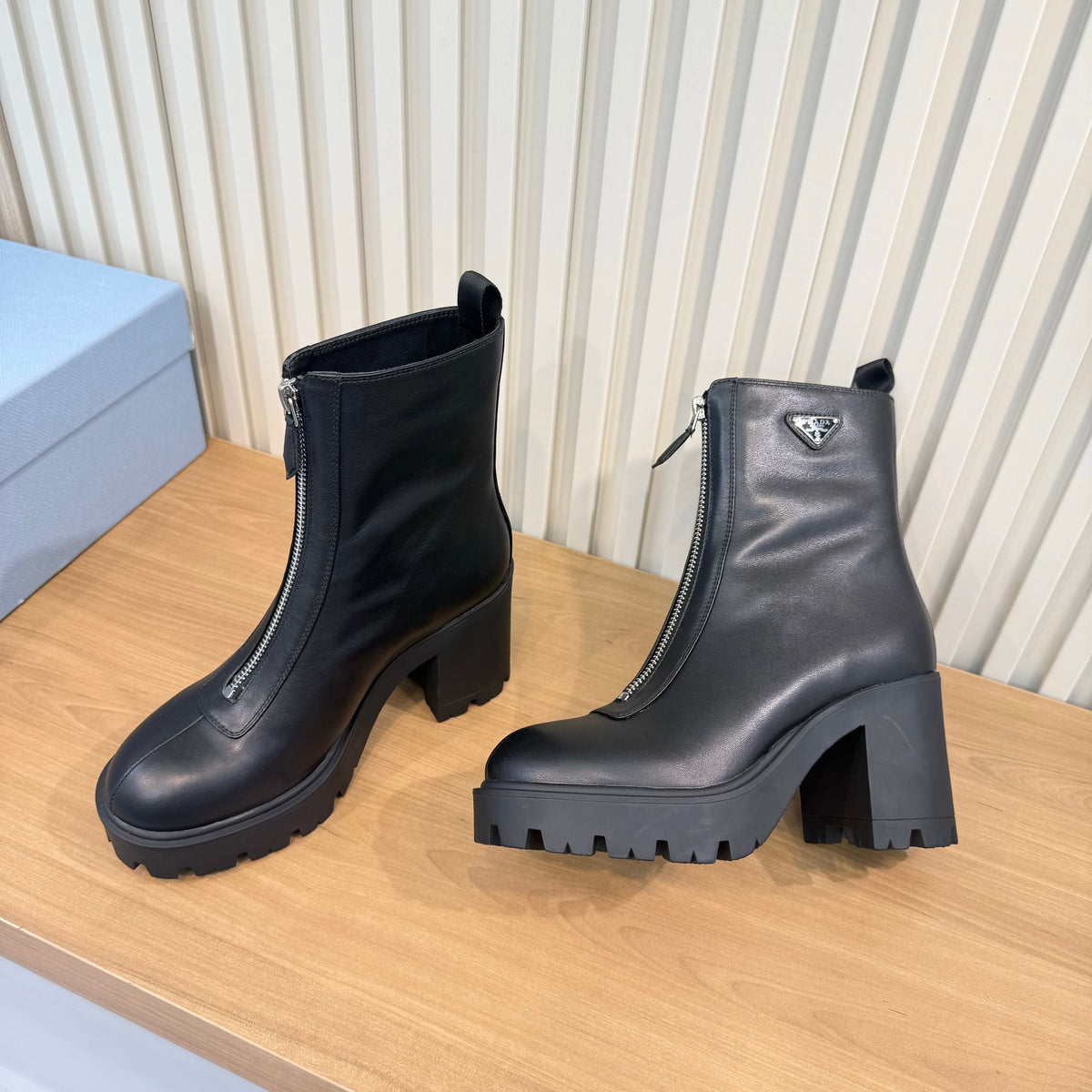 Prada 26s Ankle Boots Black Leather 140460