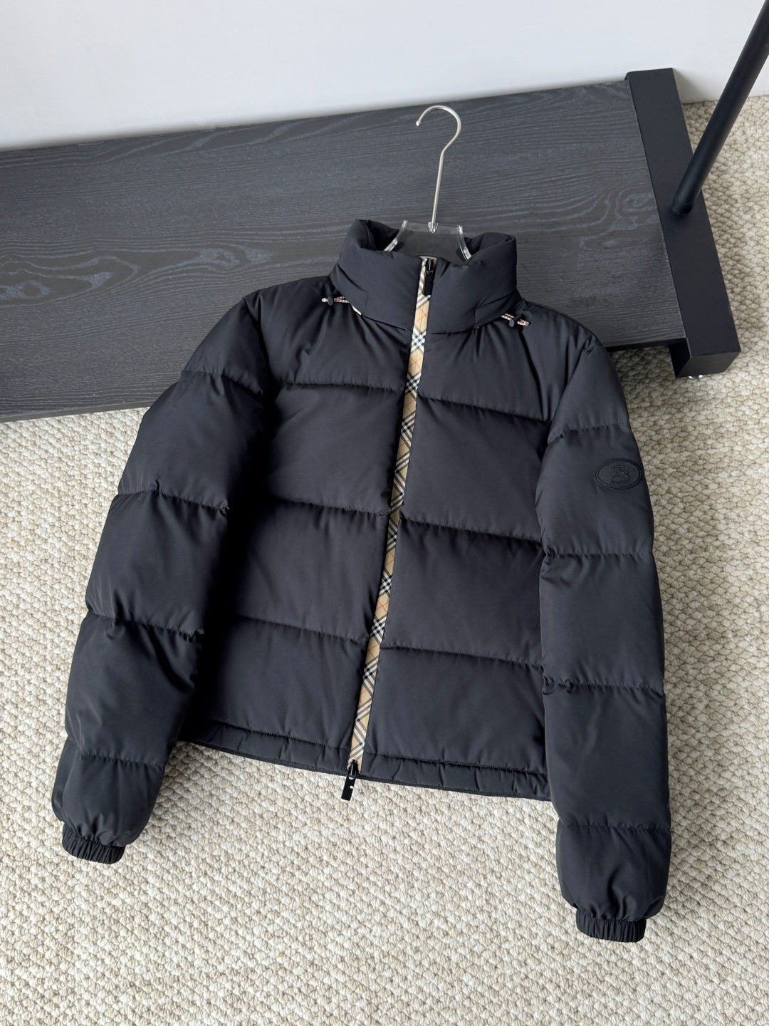 BBR 26s Check Trim Puffer Jacket Black Down 427151