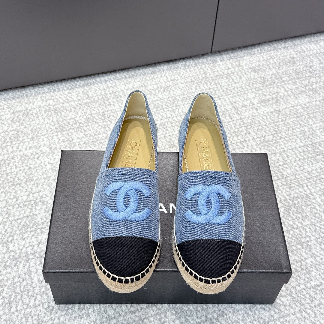 CC Espadrilles Black Blue Denim 653922
