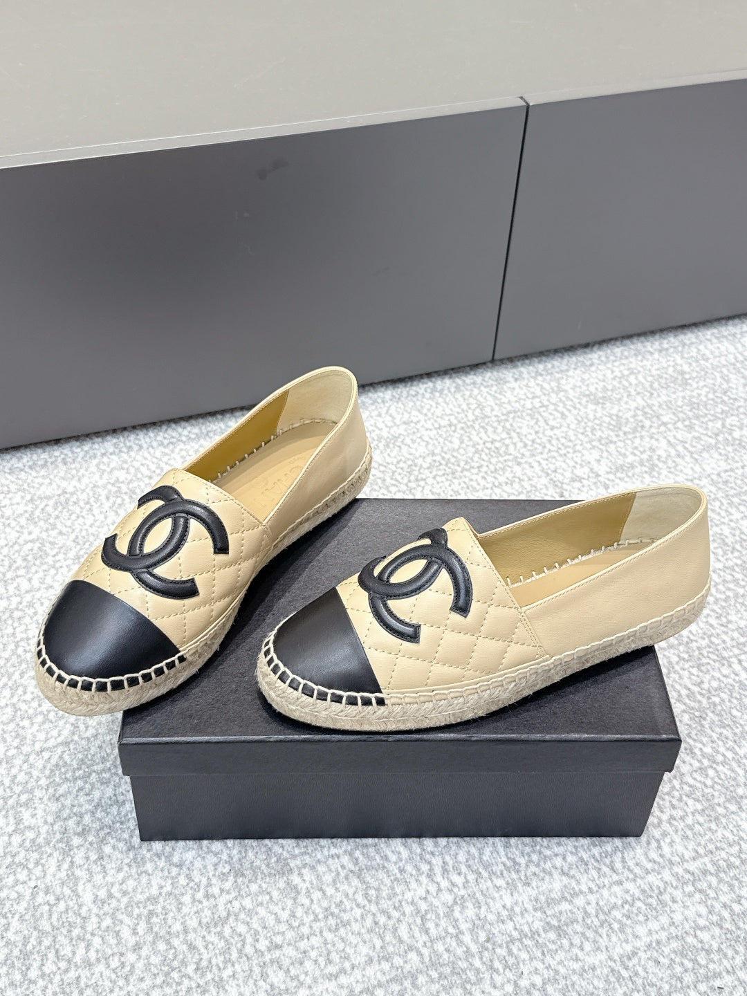 CC Espadrilles Black Beige Caflskin 653925