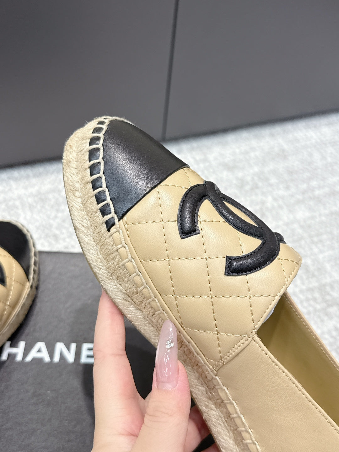 CC Espadrilles Black Beige Caflskin 653925