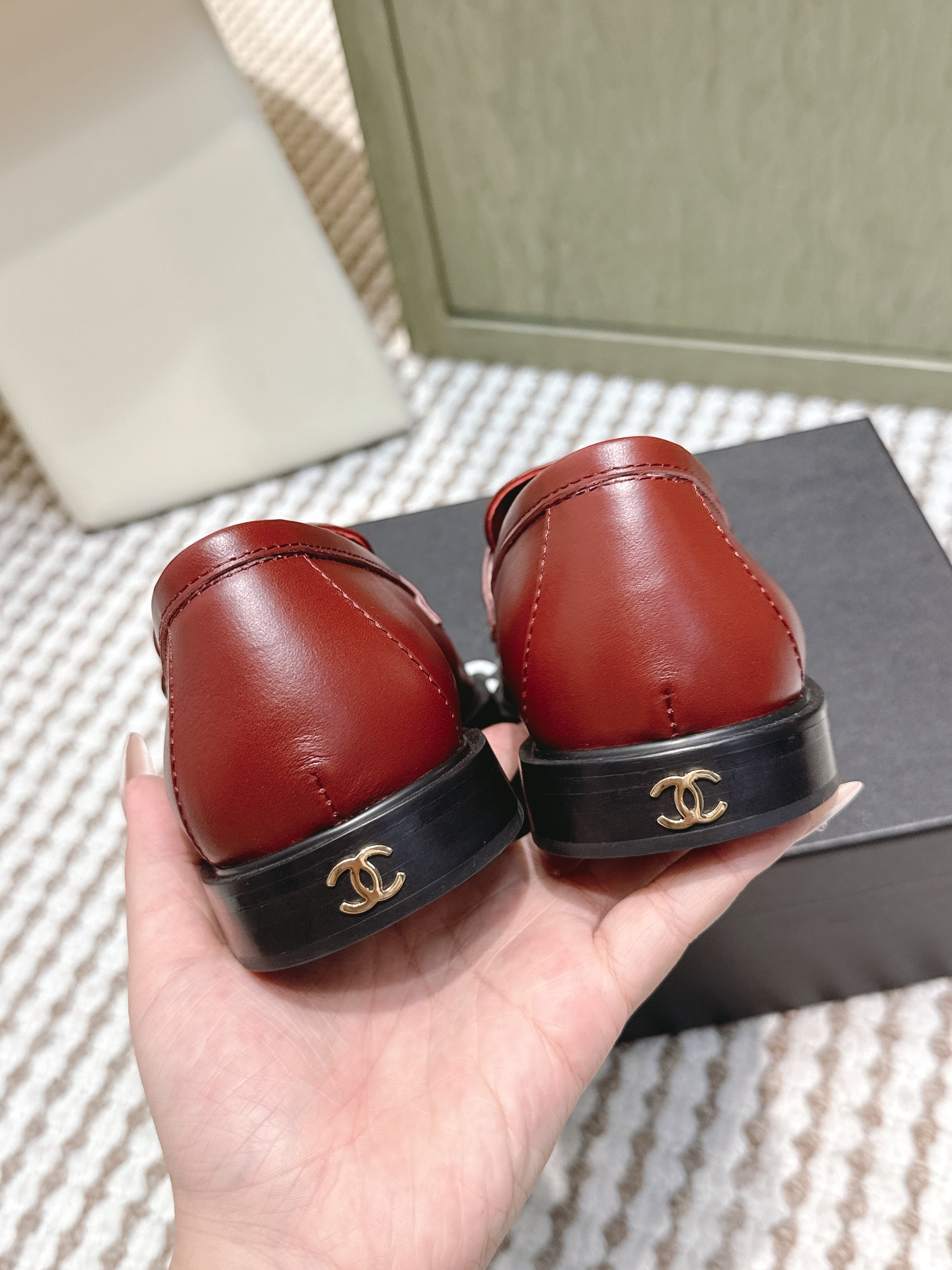 CC 26SS Loafers 3cm Burgundy Cowhide 653499