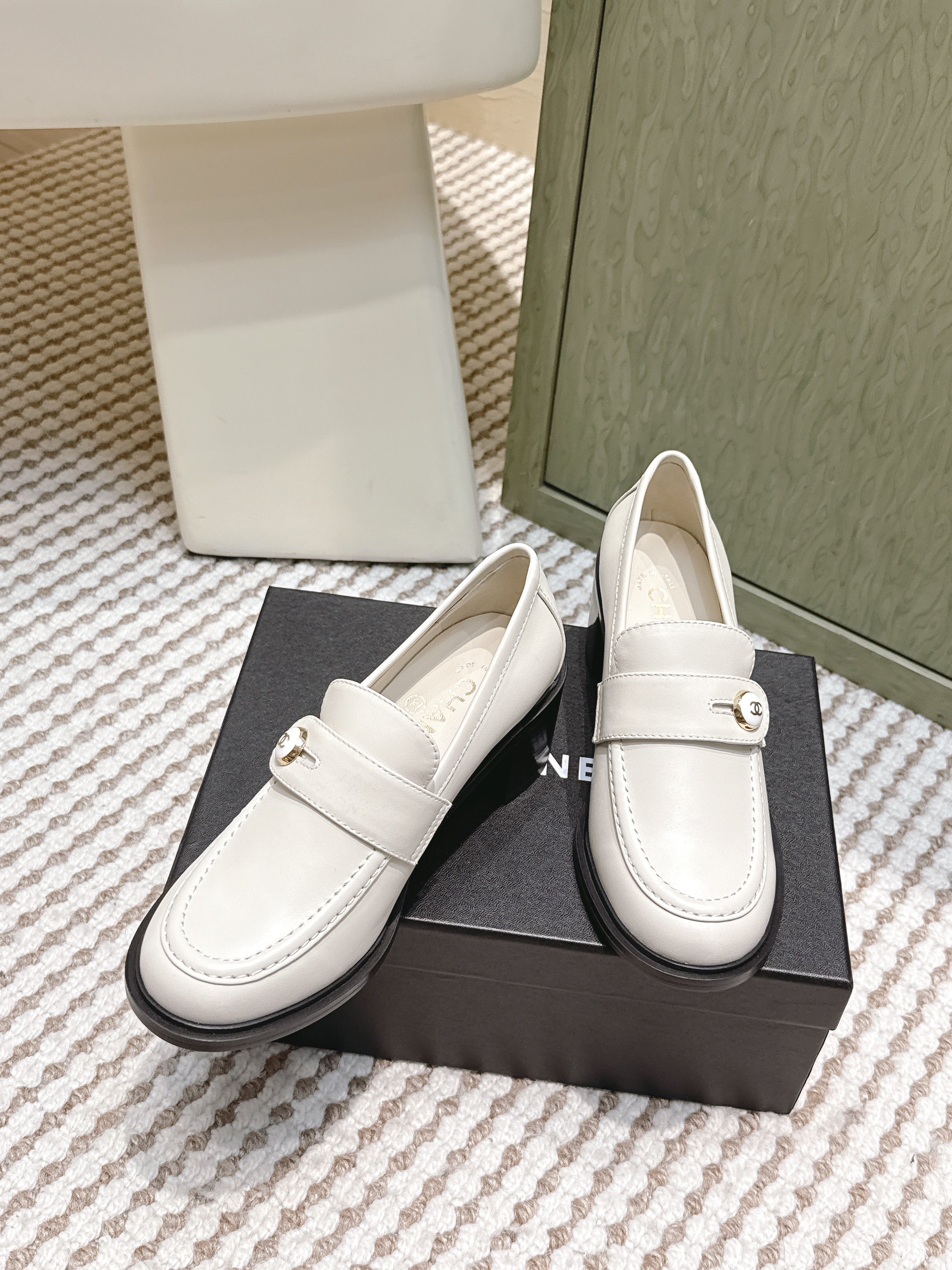CC 26SS Loafers 6cm White Cowhide 653499