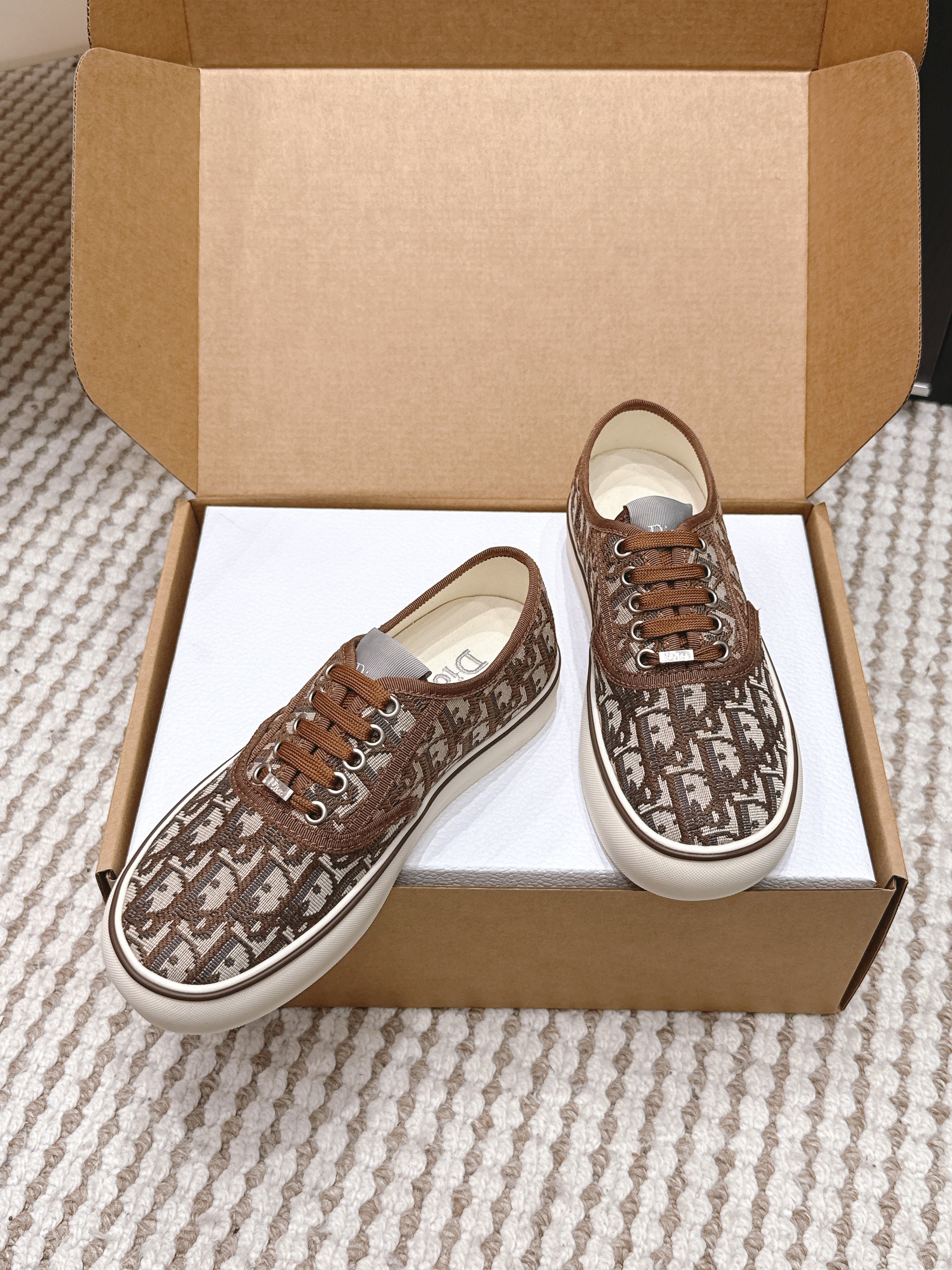 CD Saltwind Sneaker Brown Oblique Jacquard Cotton 632434