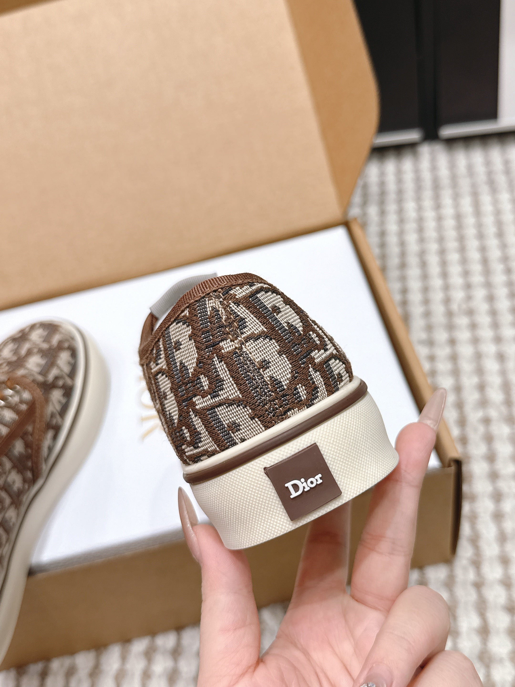 CD Saltwind Sneaker Brown Oblique Jacquard Cotton 632434