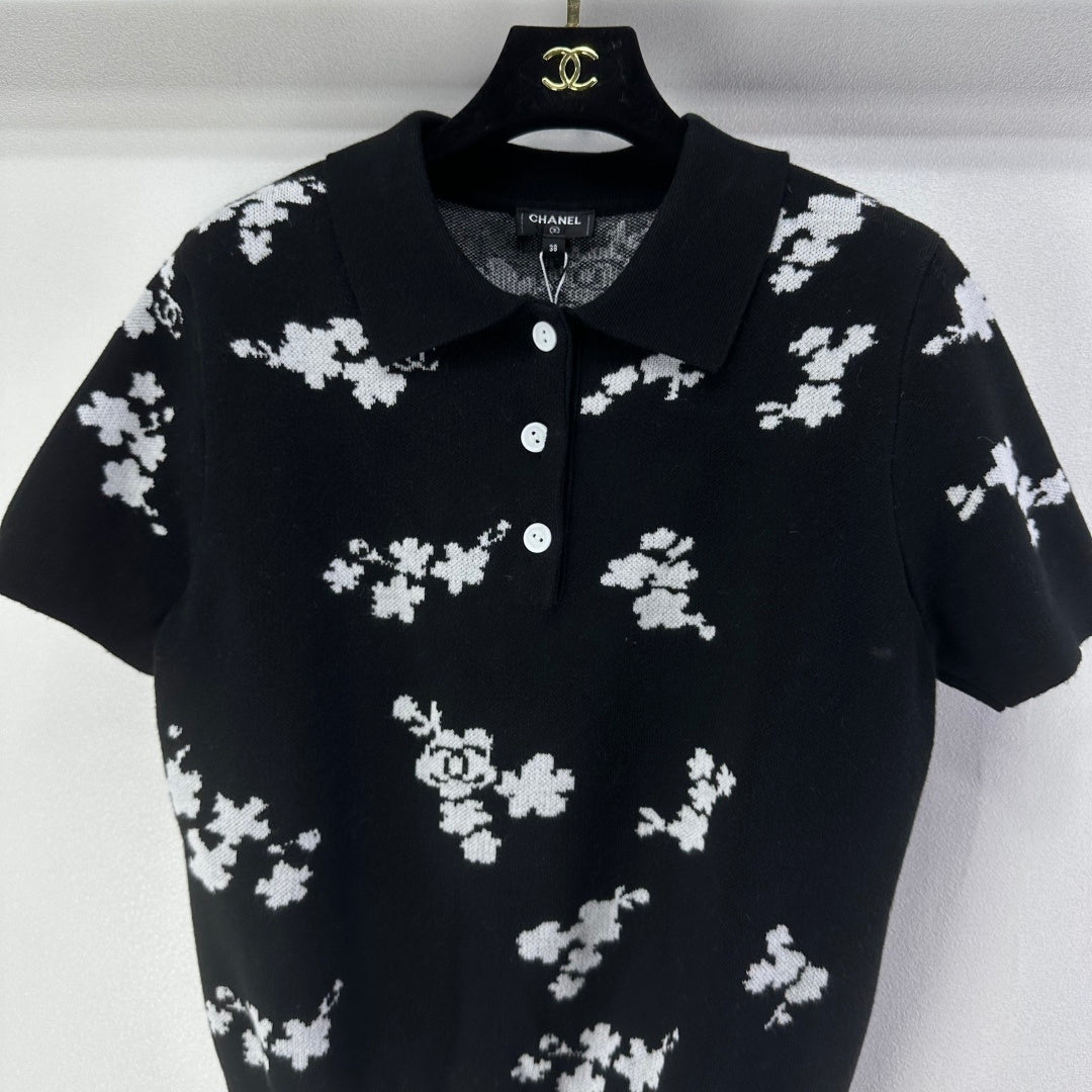 CC Polo Black & White Wool 346019