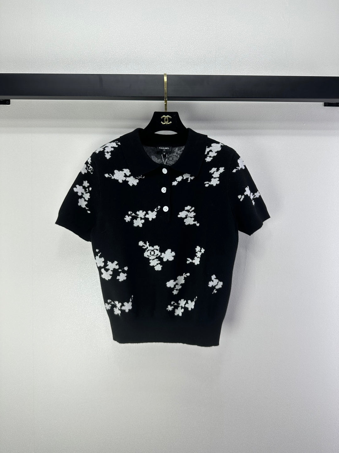 CC Polo Black & White Wool 346019