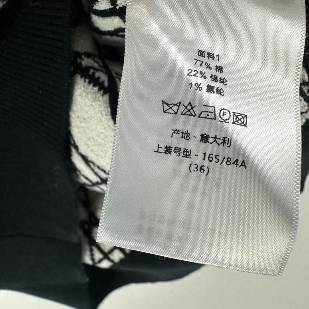 CD 26s Short-sleeved V-neckline Black White Cannage Cotton 348983