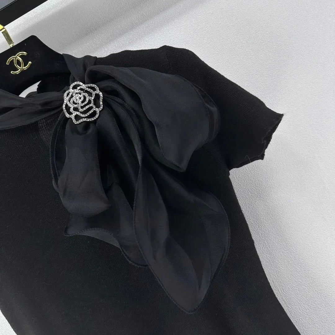 Chanel 2026 Bow Tie Short-Sleeve Shirt Viscose 361048