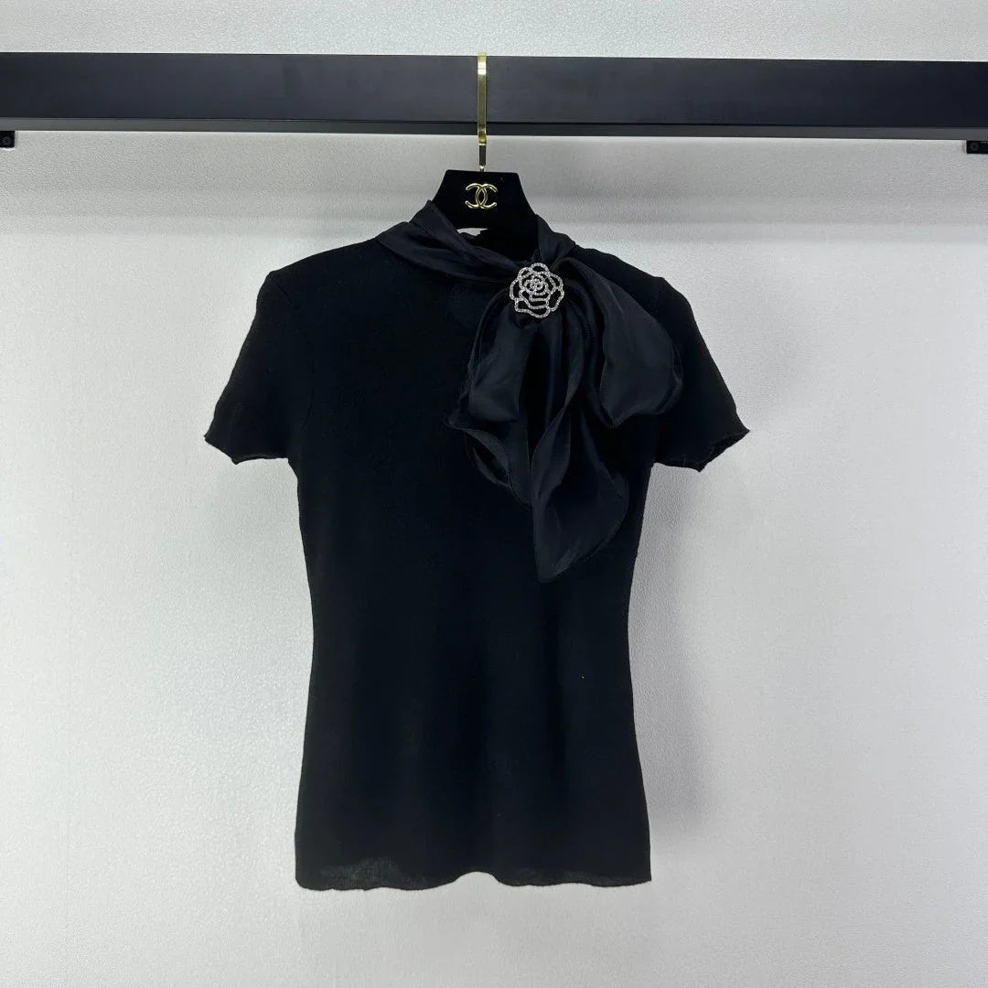 Chanel 2026 Bow Tie Short-Sleeve Shirt Viscose 361048