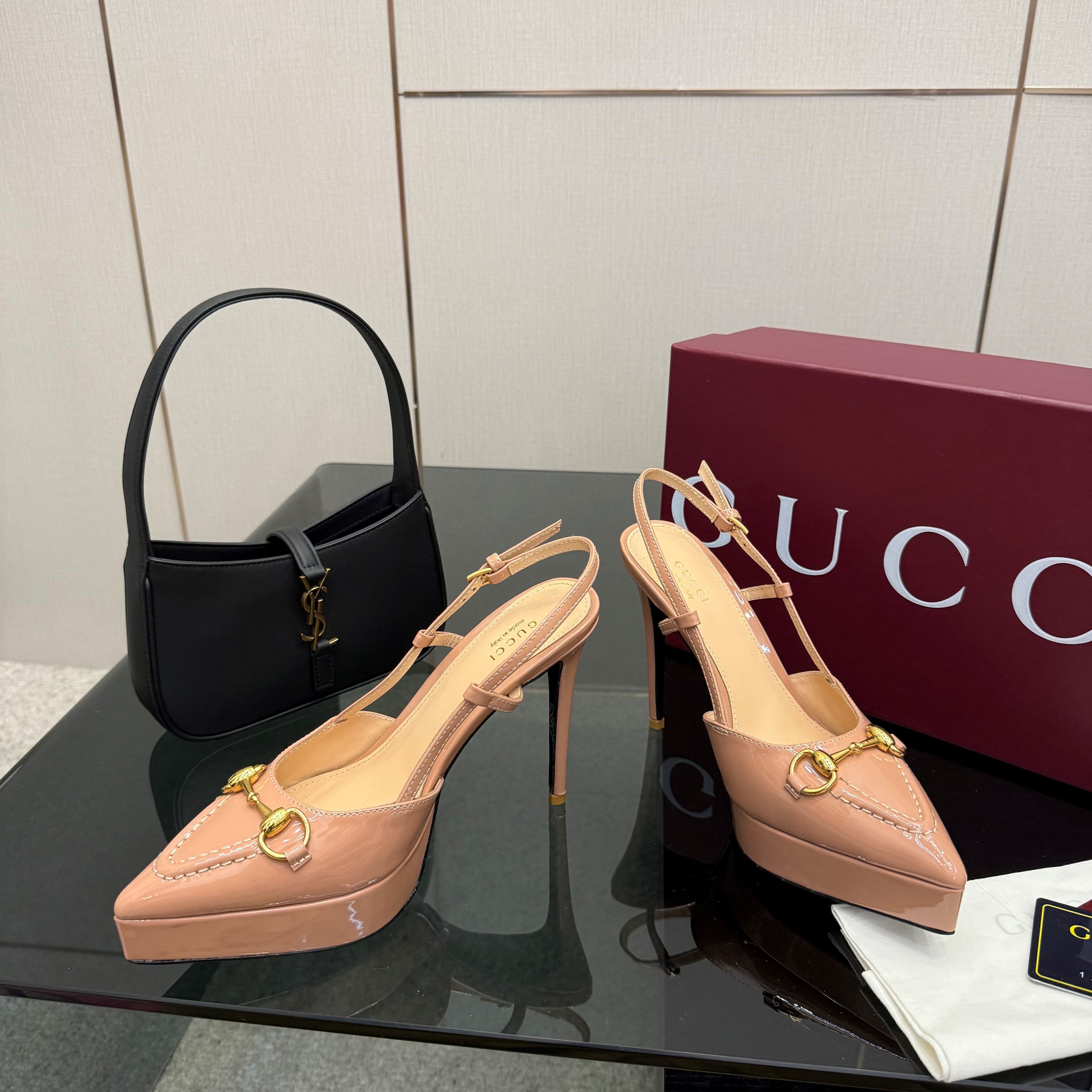 GG 25 Platform Sandals 11.8cm Muted Pink Patent Leather