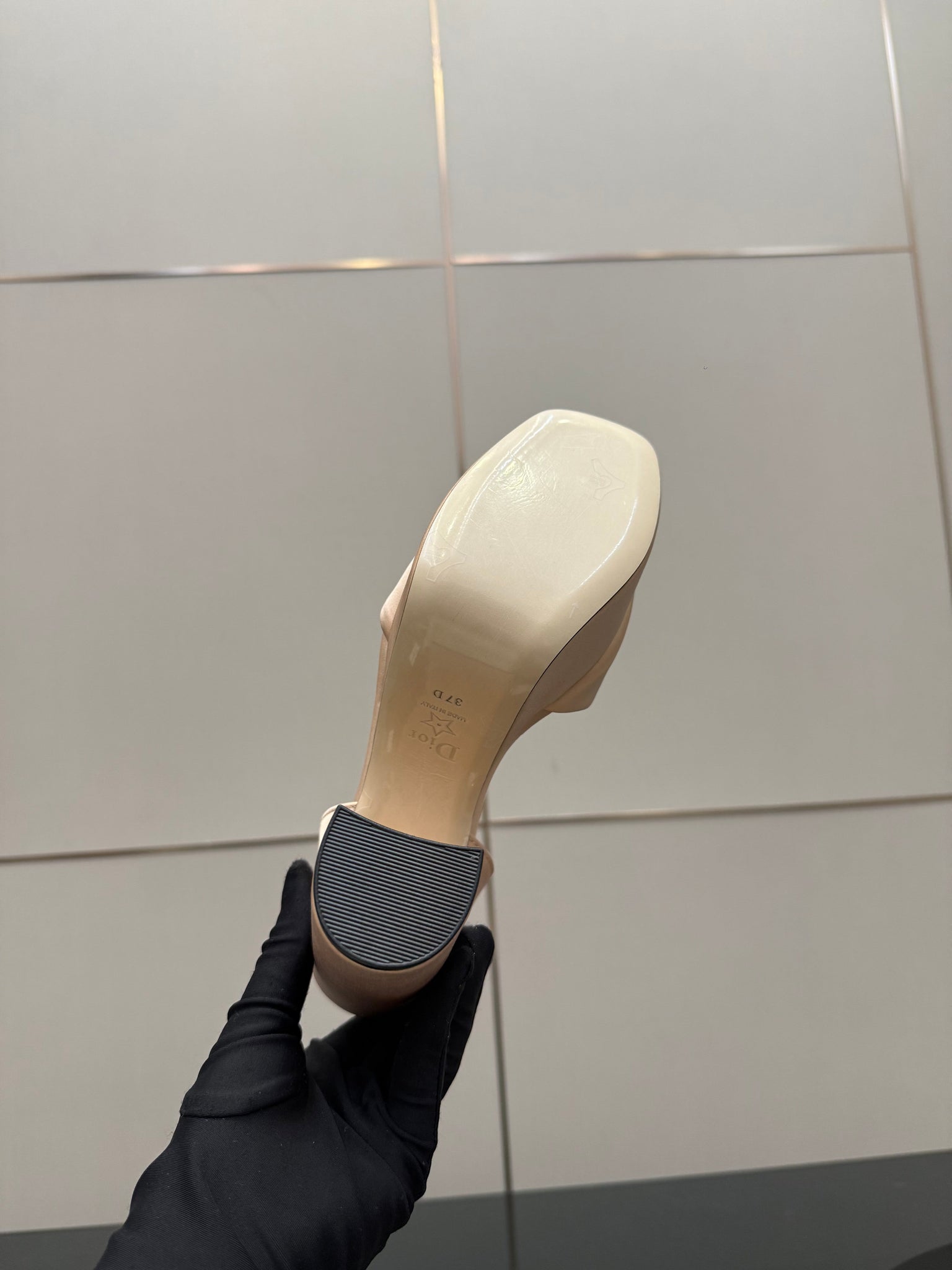 CD 26s High Heel Sandals 120mm Beige Satin