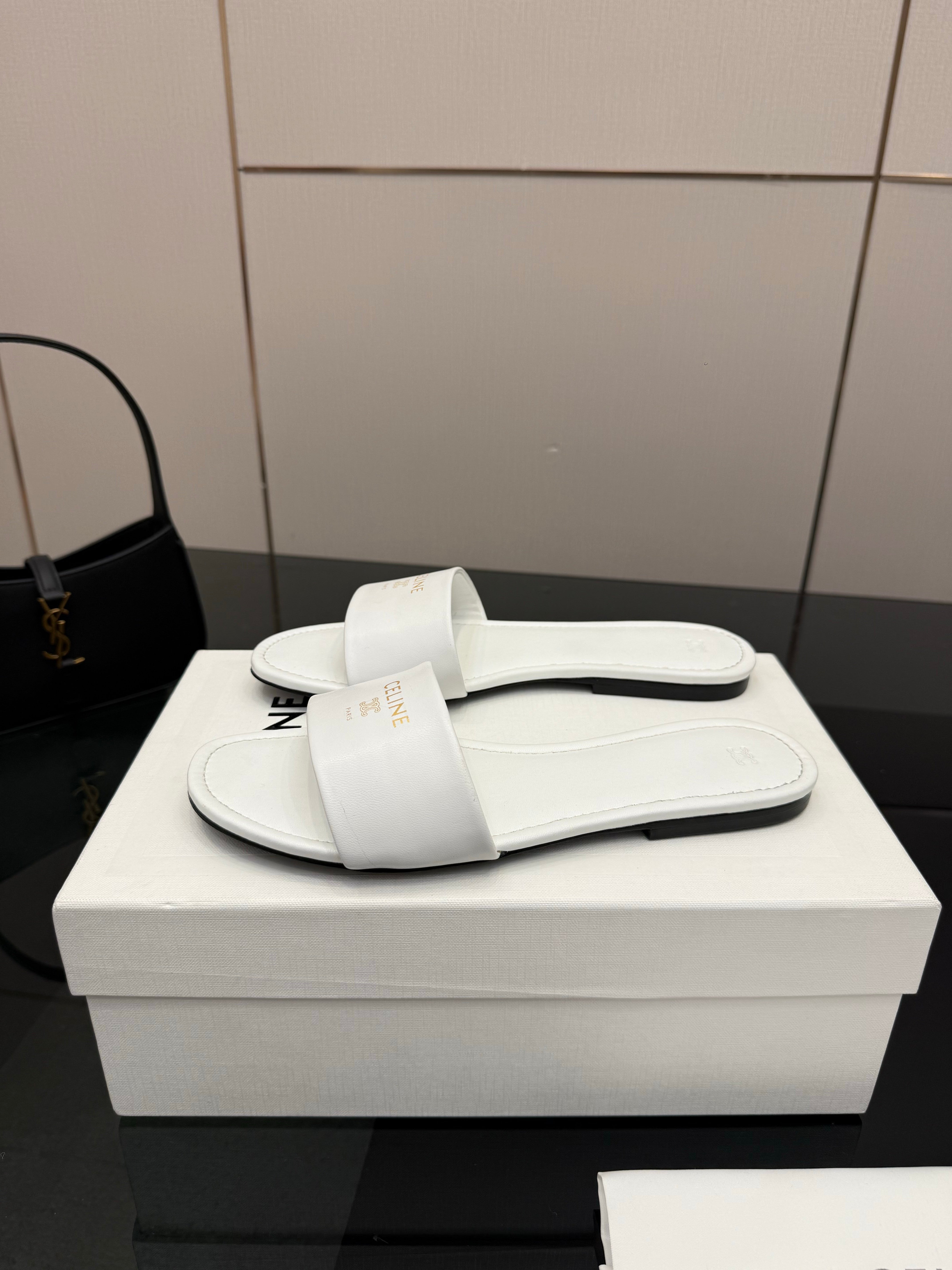 Celine Coast Mule White Calfskin 725653