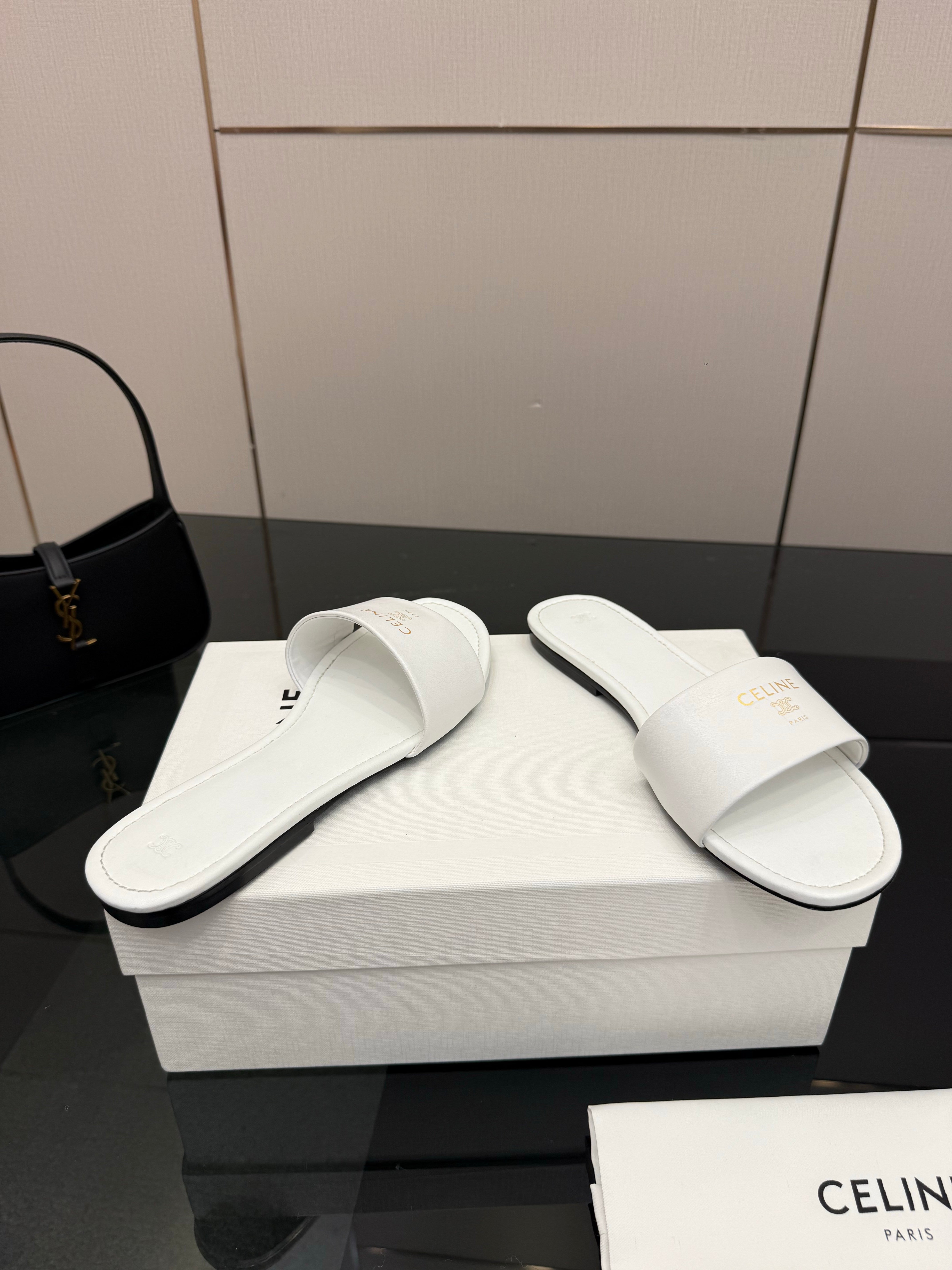 Celine Coast Mule White Calfskin 725653